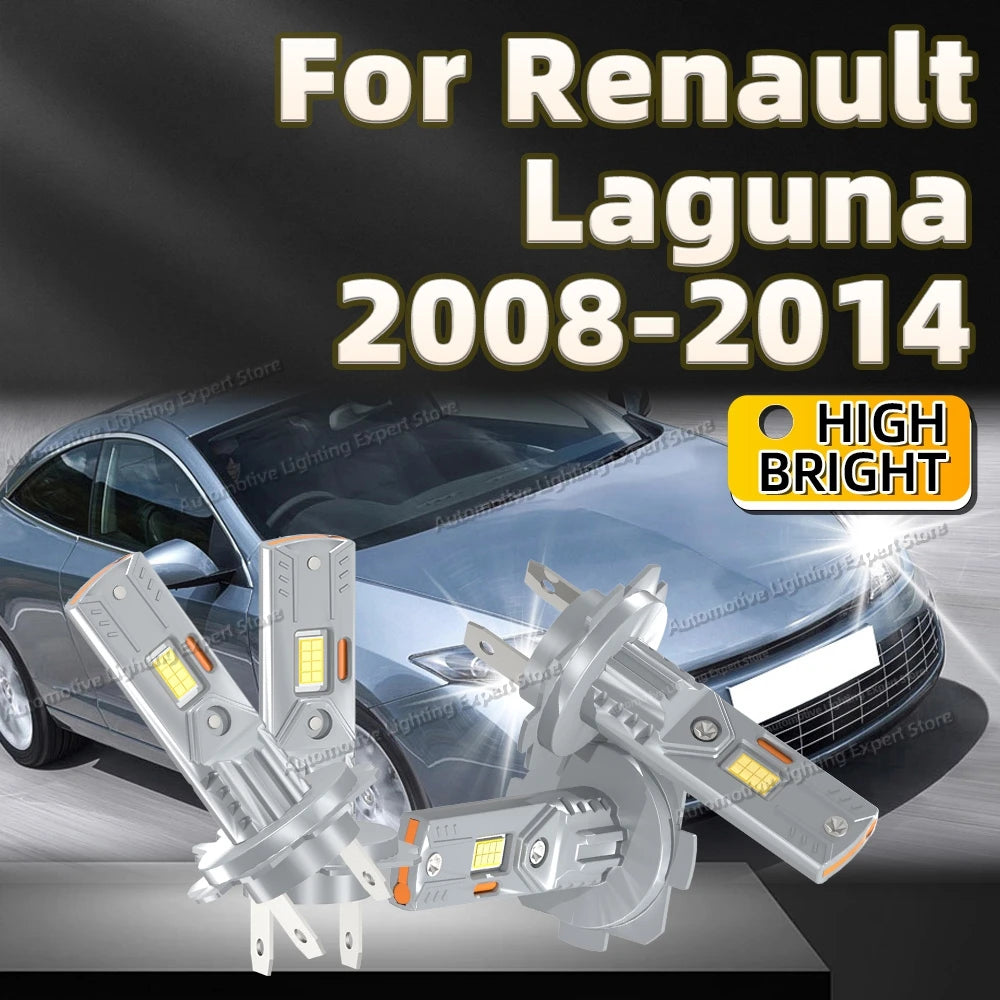 2/4Pcs LED Light Bulbs Car Headlights High Power 6000K CSP Chips For Renault Laguna 2008 2009 2010 2011 2012 2013 2014