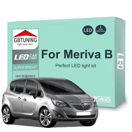 17Pcs Canbus LED Interior Light Bulb Kit For Opel Vauxhall Meriva B 2011 2012 2013 2014 2015 2016 2017 Car Reading Trunk Lamp