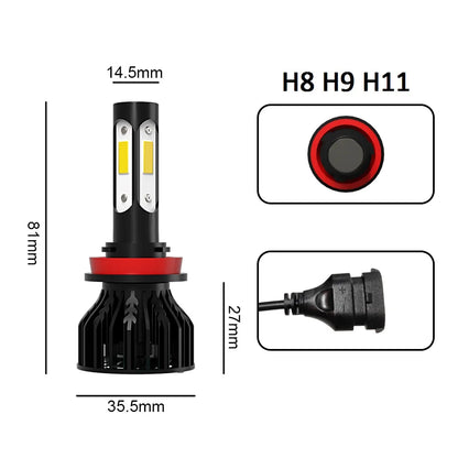 2/4X Turbo LED Car Headlight 20000LM 6000K 360 Auto Lamp Bulb For Ford Ecosport 2018 2019 2020 2021 2022 2023 High Low Beam 120W