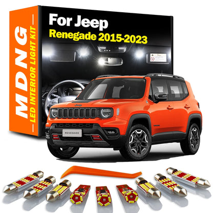 MDNG 12Pcs LED Bulbs Interior Map Dome Light Kit For Jeep Renegade 2015 2016 2017 2018 2019 2020 2021 2022 2023 Car Accessories