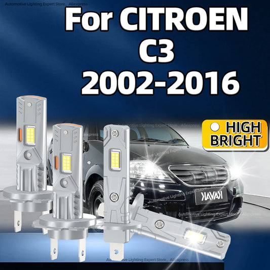 2/4Pcs LED Headlight 50000LM Car Light Turbo Lamp 6000K Bulbs Plug Play For CITROEN C3 2002 2003 2004 2005 2006 2007 2008-2016