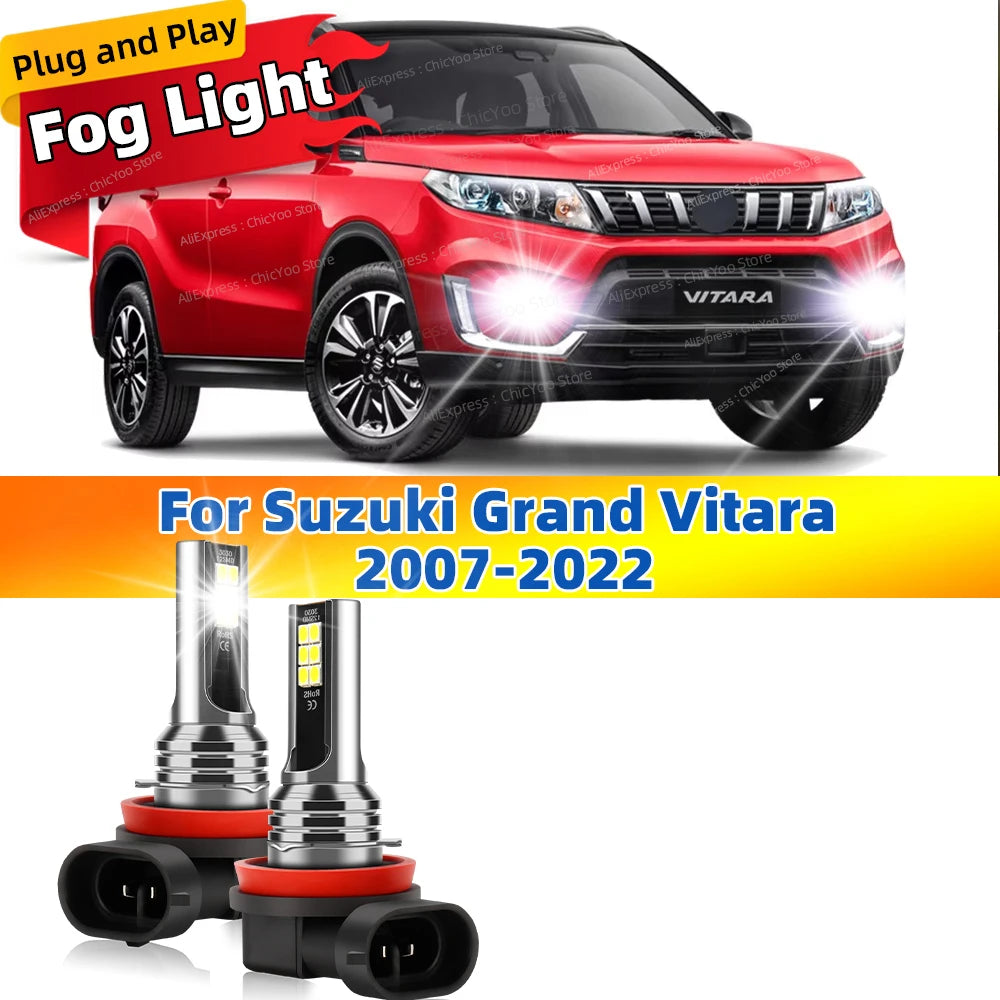 2Pcs 12V 6000K Front Fog Light LED Bulb Accessories Lamp Canbus 80W For Suzuki Vitara For Grand Vitara 2007 2008 2009 2010-2022