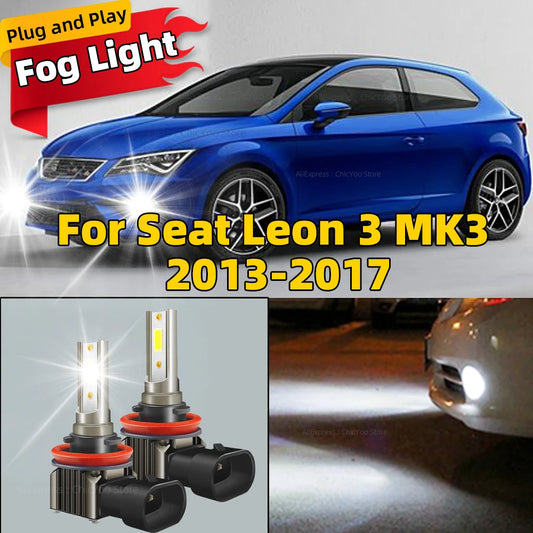 2pcs H11 H8 Led Fog Lights 80W Car Bulb H9 Canbus 6000K Driving Lamp For Seat Leon 3 MK3 2013 2014 2015 2016 2017