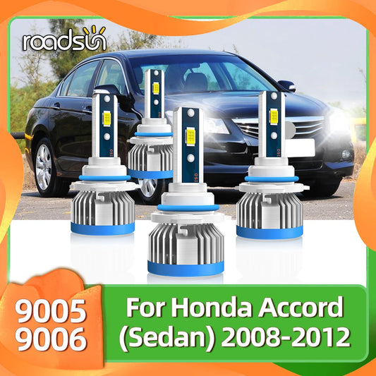 Roadsun Auto Headlight Lamps For Honda Accord Sedan 2008 2009 2010 2011 2012 CSP 3570 Chips 20000LM Car Headlamp Bulbs